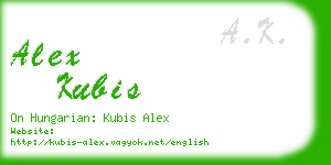 alex kubis business card